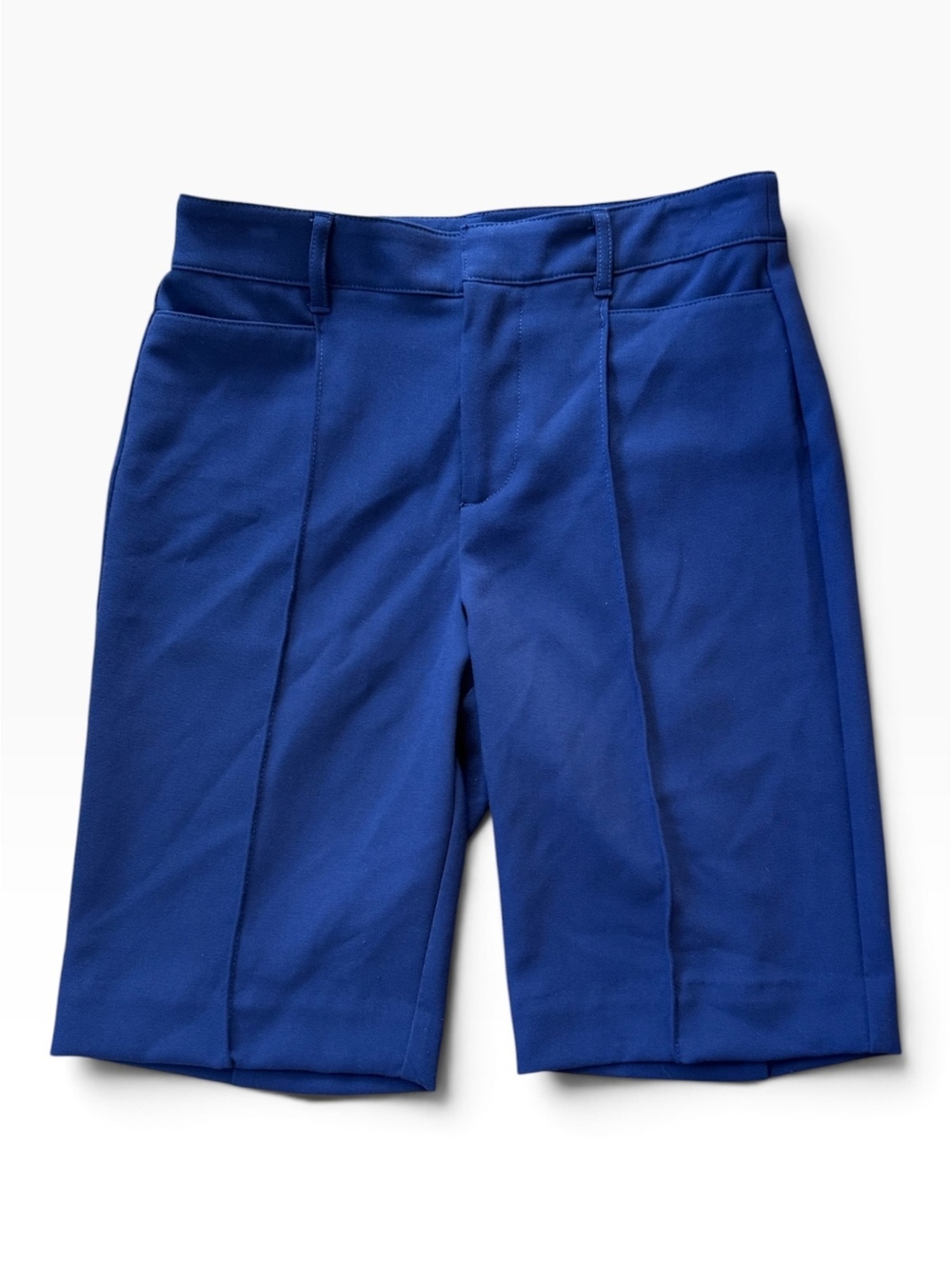 Maeve by Anthropologie Tailored Bermuda Shorts Royal Blue Seam Detail 2